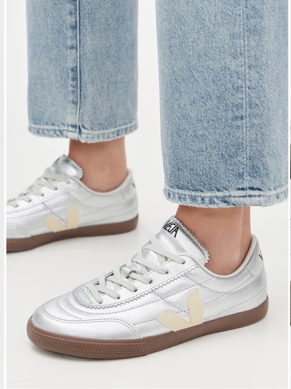 Veja Panenka O.T. Silver leather sneakers-size 9